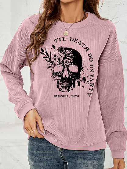 Skull Graphic Dropped Shoulder Sweatshirt